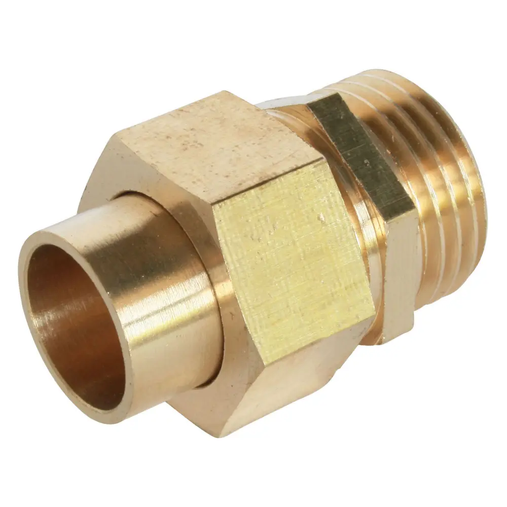 Racór latón par soldar - unión recta 3 piezas ø16 - macho 20/27 SOMATHERM FOR YOU