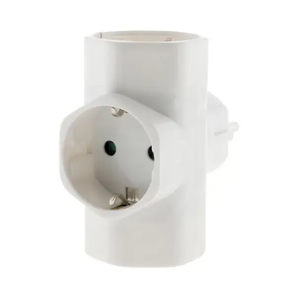 Adaptador de 3 enchufes blanco