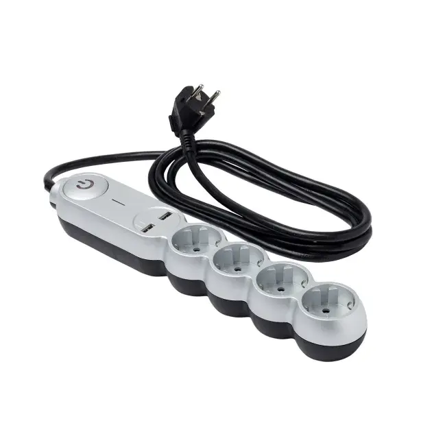 Base múltiple 4x2p+t 2 m usb diall