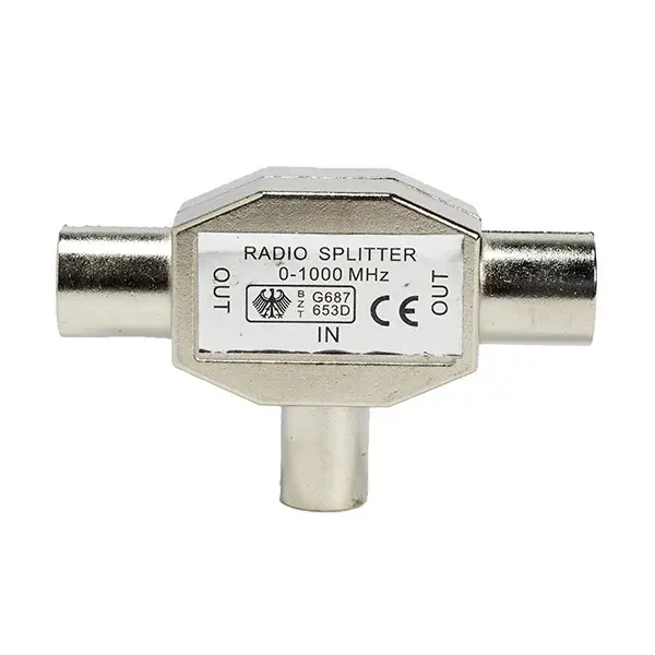 Conector triple blindado 1 macho 2 hembras