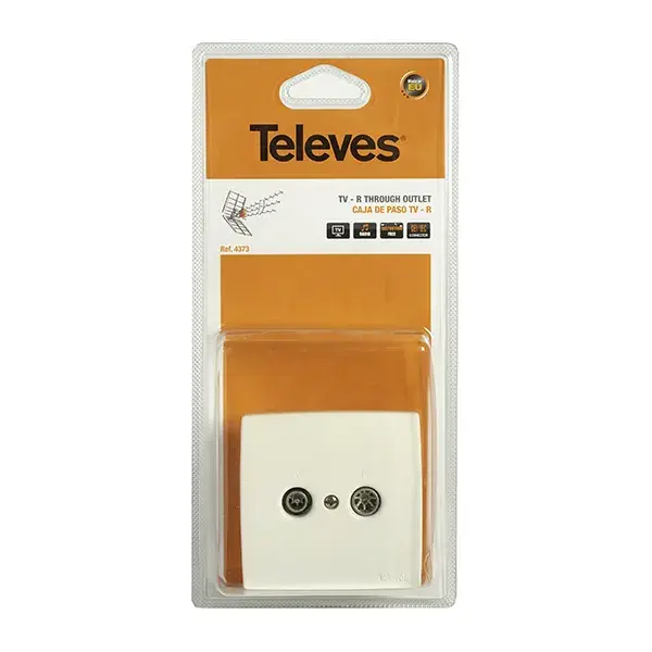 Toma de paso + embellecedor TV-FM 9,5-26 dB Televés televes