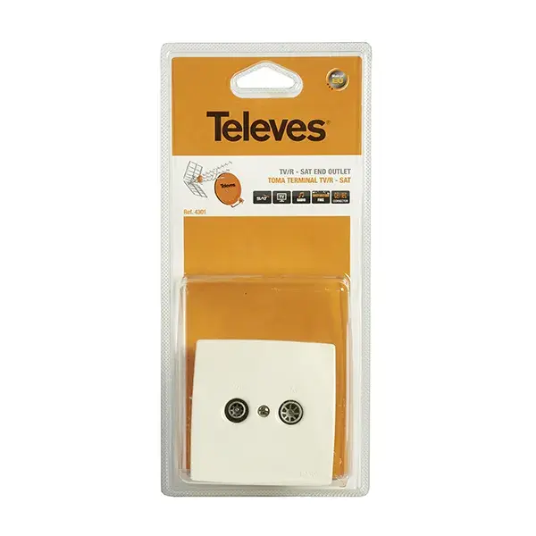 Toma terminal separadora fm/tv-sat 0,6-1,5db+dc televes