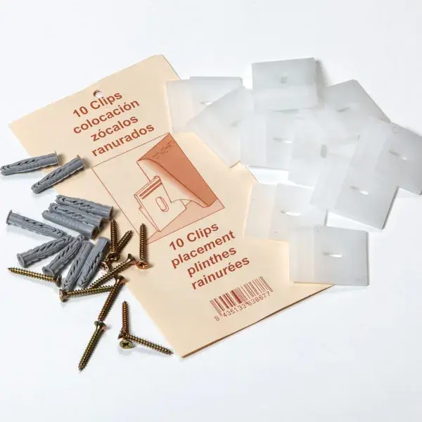 Bolsa clips para zócalo ranurado