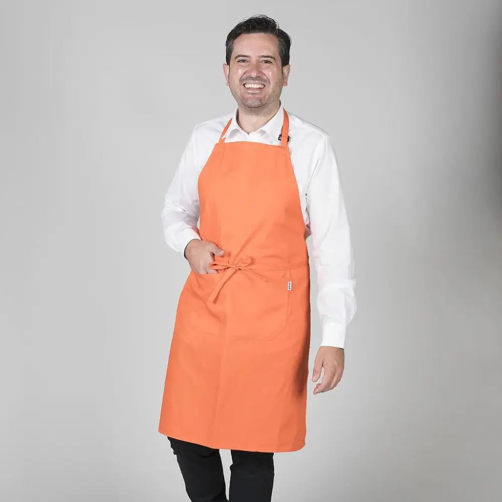 116100-615 - DELANTAL PETO Y BOL SARGA POLIESTER 90X75 CM NARANJA