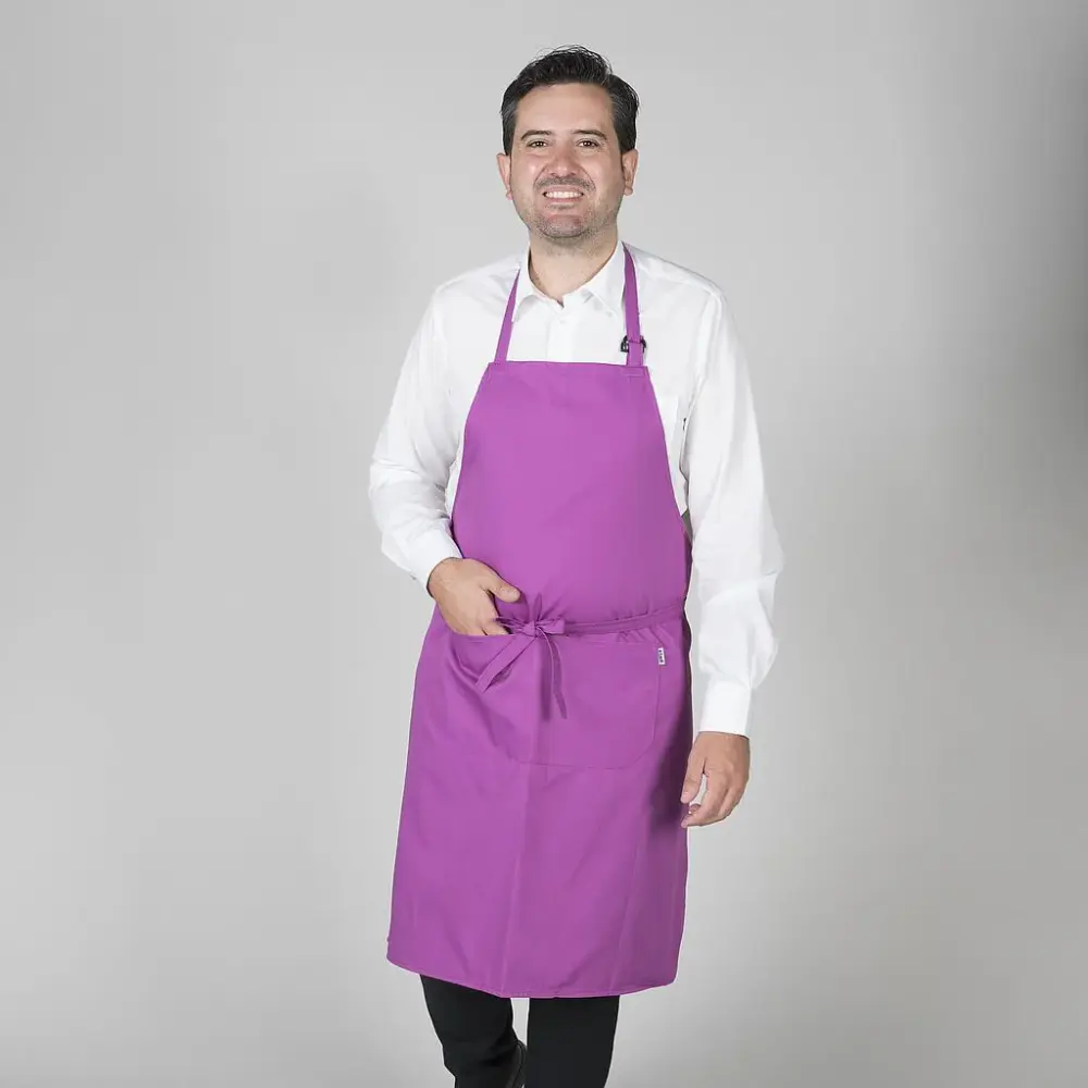 116BC0-119 - DELANTAL CON PETO Y BOLSILLO 90x75 CM SARGA MALVA