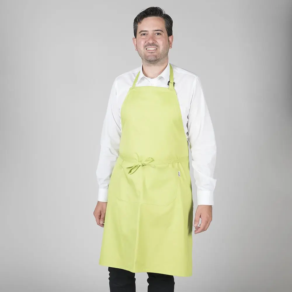 116BC0-127 - DELANTAL CON PETO Y BOLSILLO 90x75 CM SARGA PISTACHO