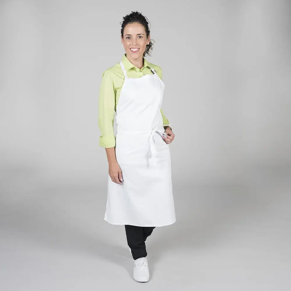 116MF0-101 - DELANTAL CON PETO MICROFIBRA 90X75 CM BLANCO