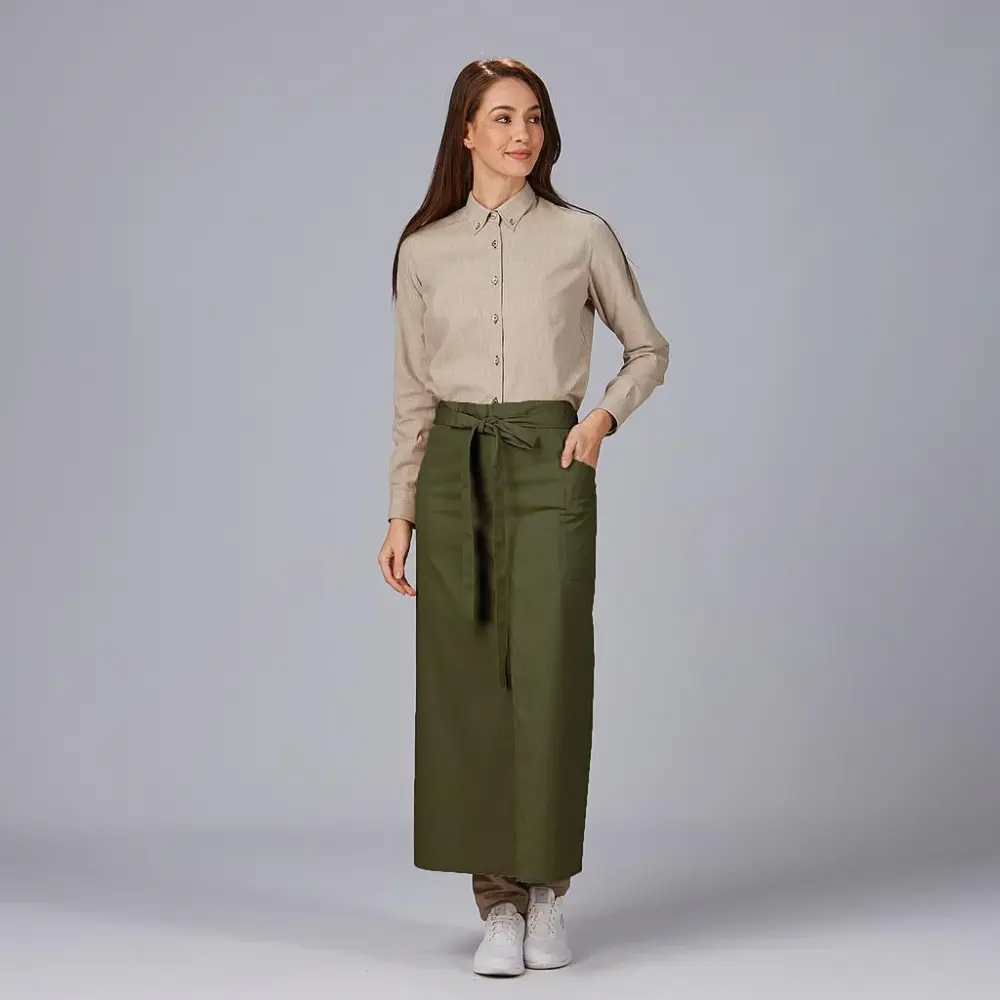 191200-599 - DELANTAL FRANCES ABIERTO SARGA POLIESTER 90X110 CM CAQUI