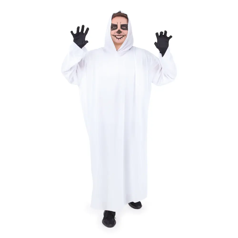 Bata fantasma con capucha, blanco, 80 cm