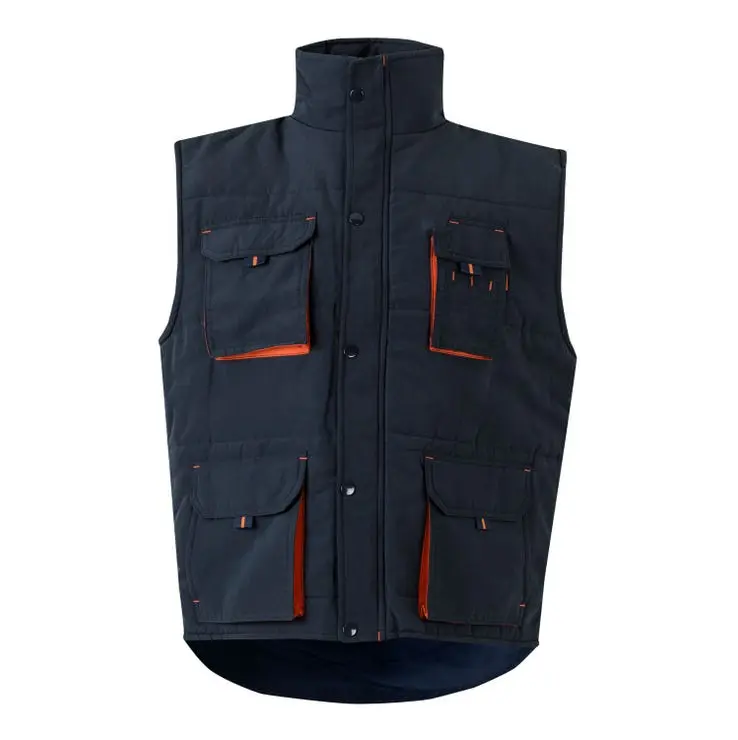 Chaleco acolchado bicolor l azul navy/naranja