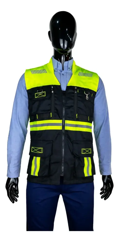 Chaleco Reflectante Bultex Zacatecas 6 Bandas Seguridad Negro/amarillo Neon 2XL GRADO B