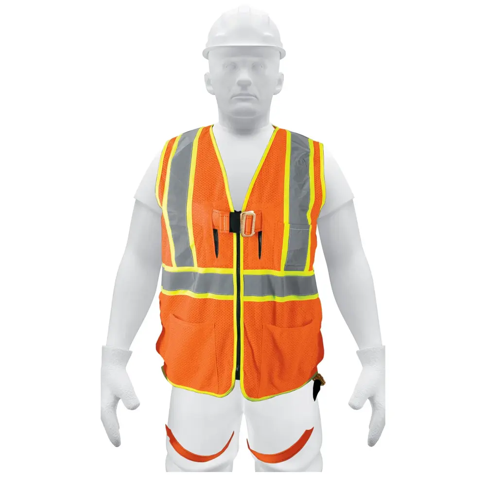 Chaleco de seguridad para arnés, alta visibilidad, naranja