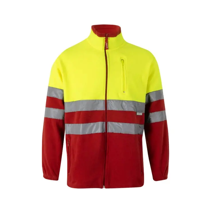 Chaqueta polar bicolor av m rojo/amarillo fl£or