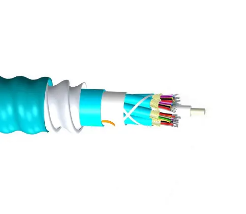 Commscope P-012-DZ-5L-FSUAQ 12 Fiber OM3 Interlocking Armor Plenum Jacket 12 Fiber Single-Unit