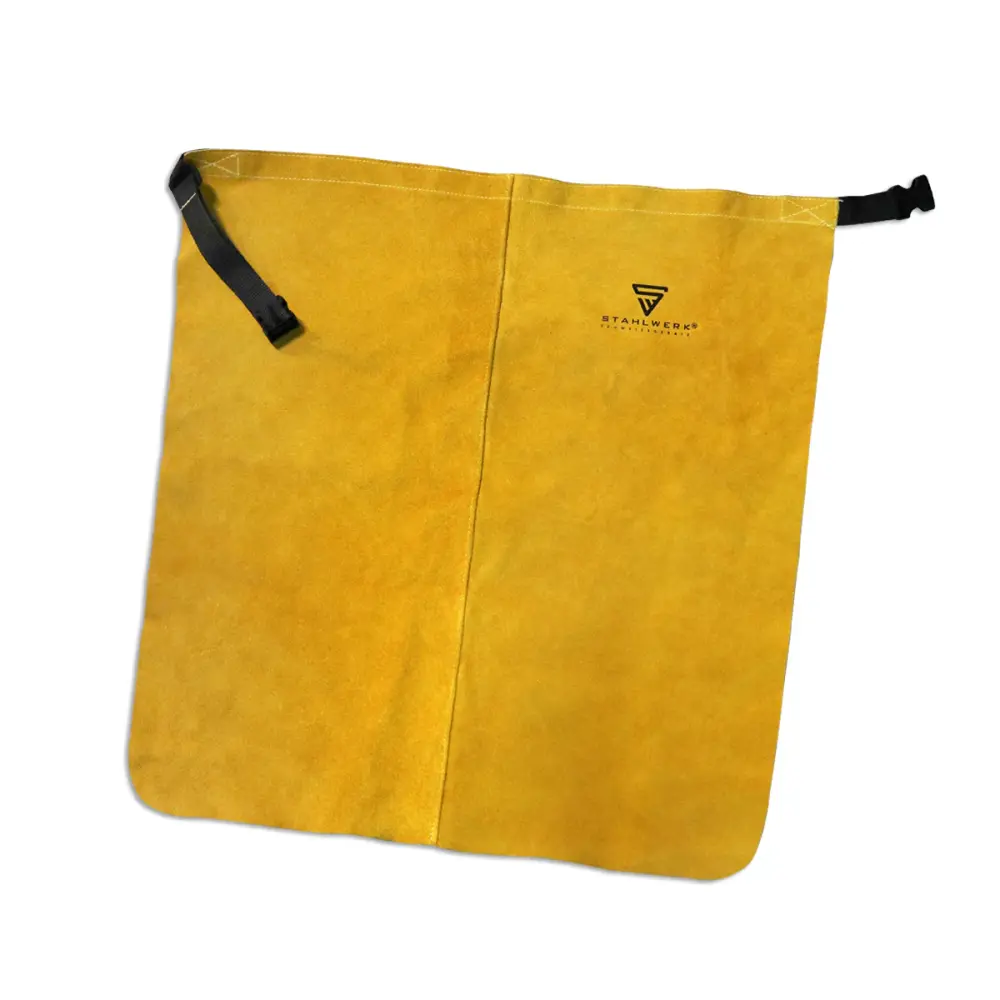 Delantilio de soldadura de acero hecha brevemente de cuero legítimo resistente al calor / seguridad de seguridad ocupacio...