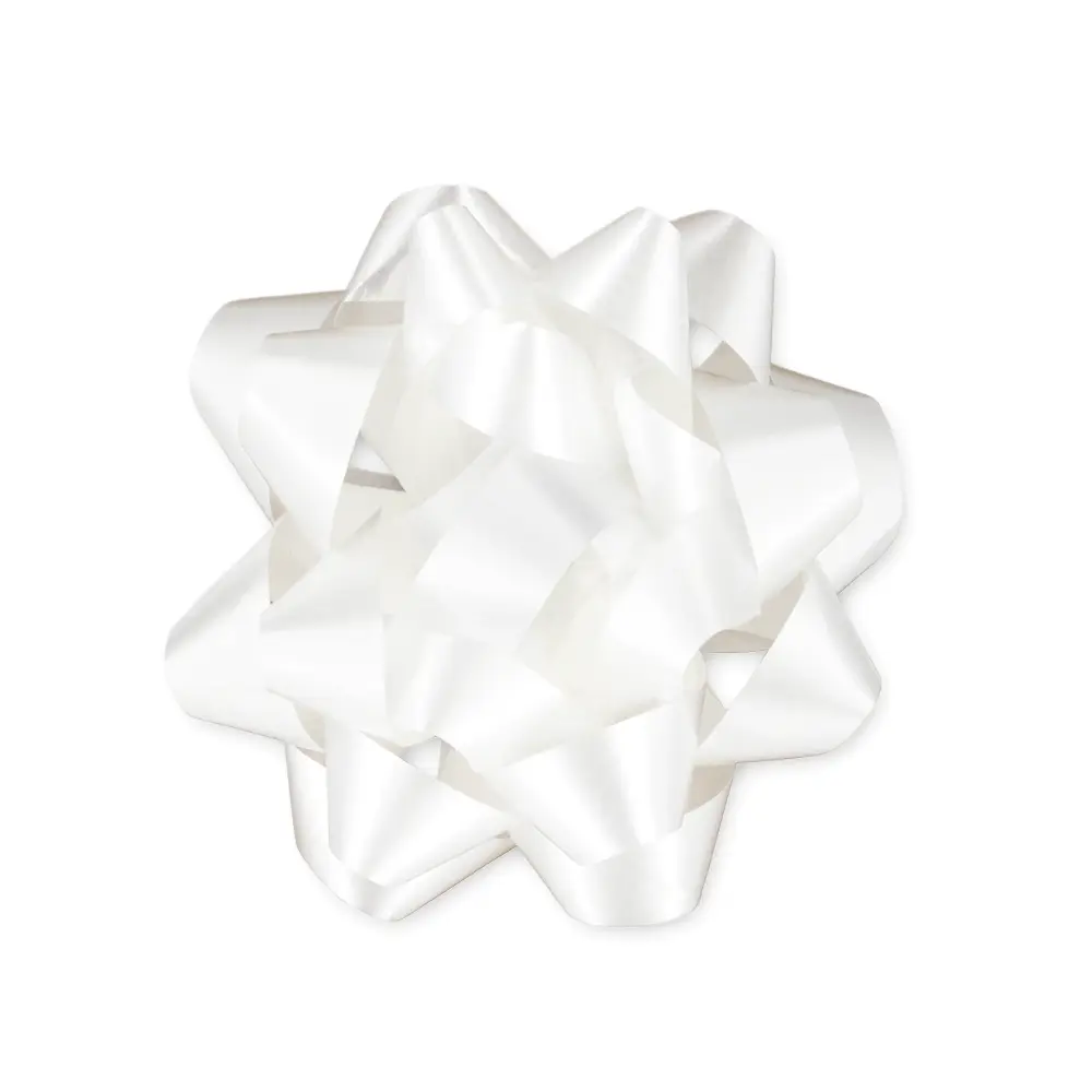 Lazo de regalo blanco mate 4 pulgadas 1 ud.