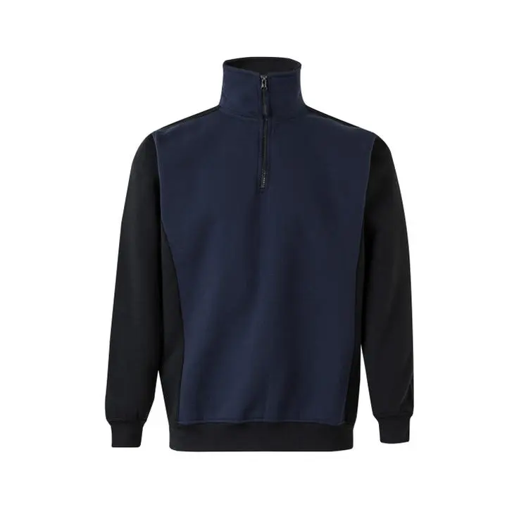 Sudadera bicolor cremallera m azul navy/negro