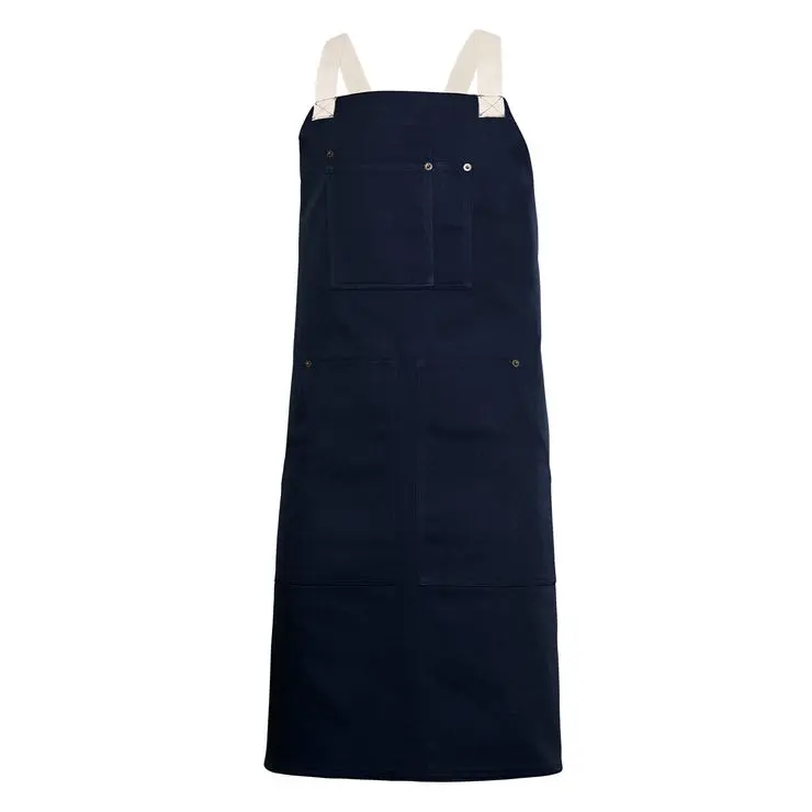 Velilla delantal lona peto u azul navy/marfil