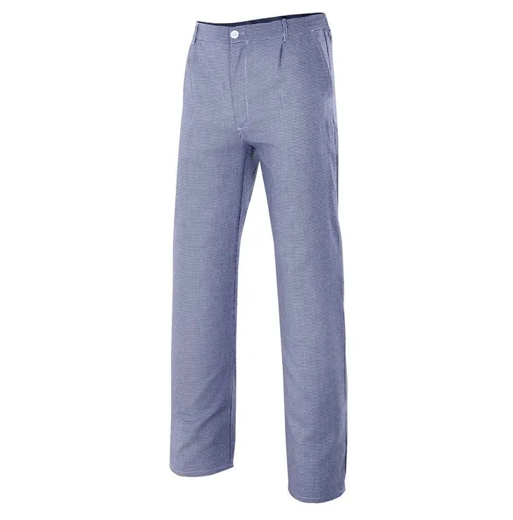 Velilla pantalon cocina 58 pata de gallo azul blanco