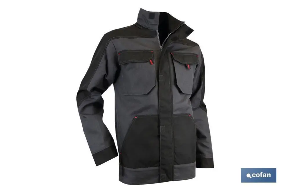 Chaqueta trabajo galileo 300gms/m gris-negro t-m Cofan