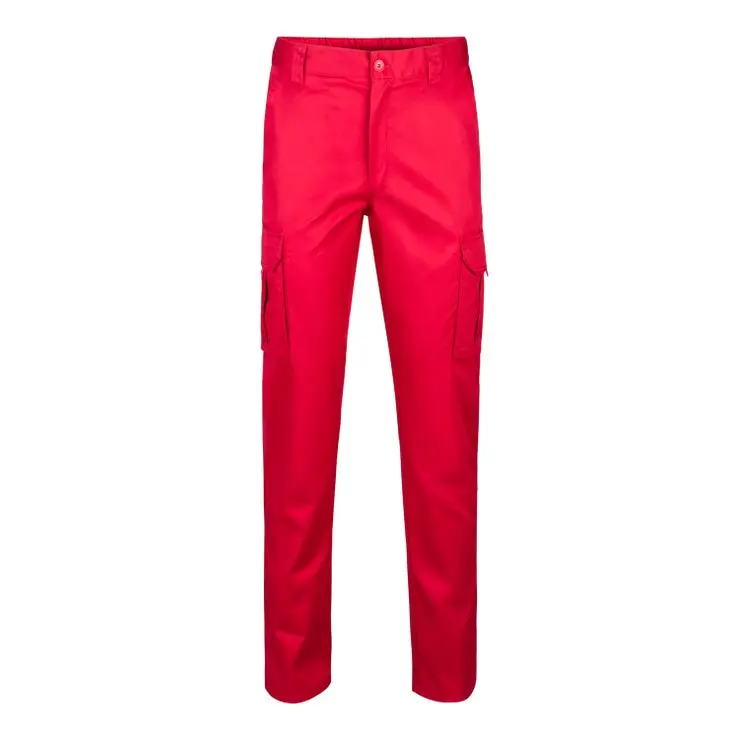 Pantalon multibolsillos velilla color rojo 44