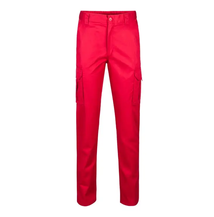 Pantalon multibolsillos velilla color rojo 52