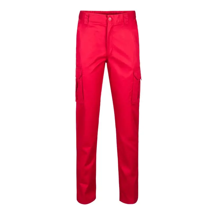 Pantalon multibolsillos velilla color rojo 48