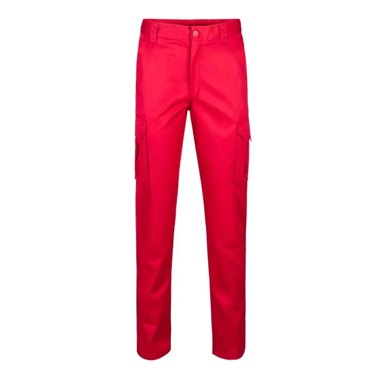 Pantalon multibolsillos velilla color rojo 36