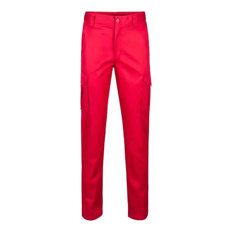 Pantalon multibolsillos velilla color rojo 60