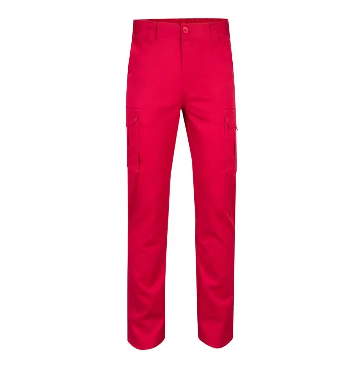 Pantalon de trabajo stretch velilla color rojo 58
