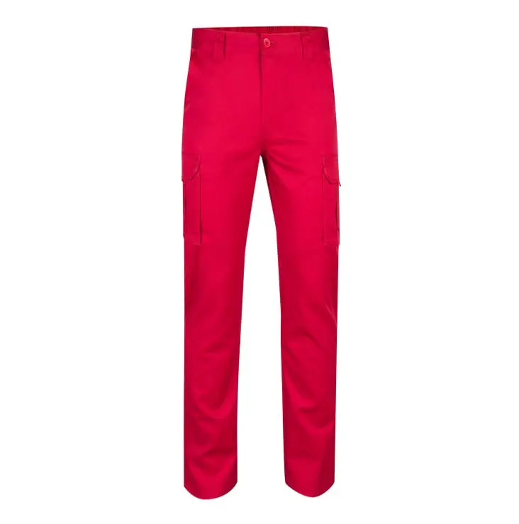 Pantalon de trabajo stretch velilla color rojo 50