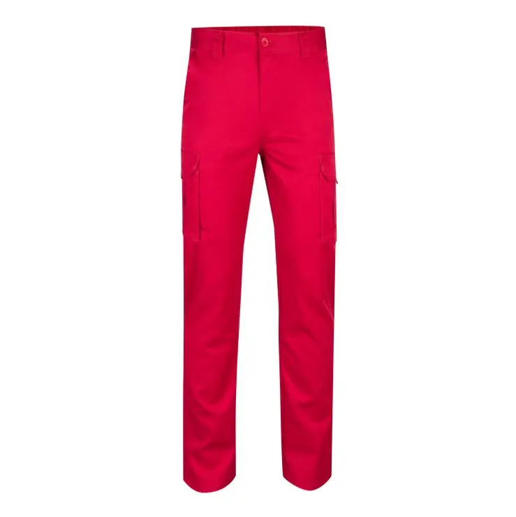Pantalon de trabajo stretch velilla color rojo 36