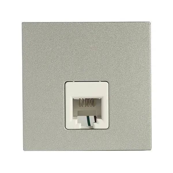 Toma teléfono rj12 2 módulos aluminio schneider