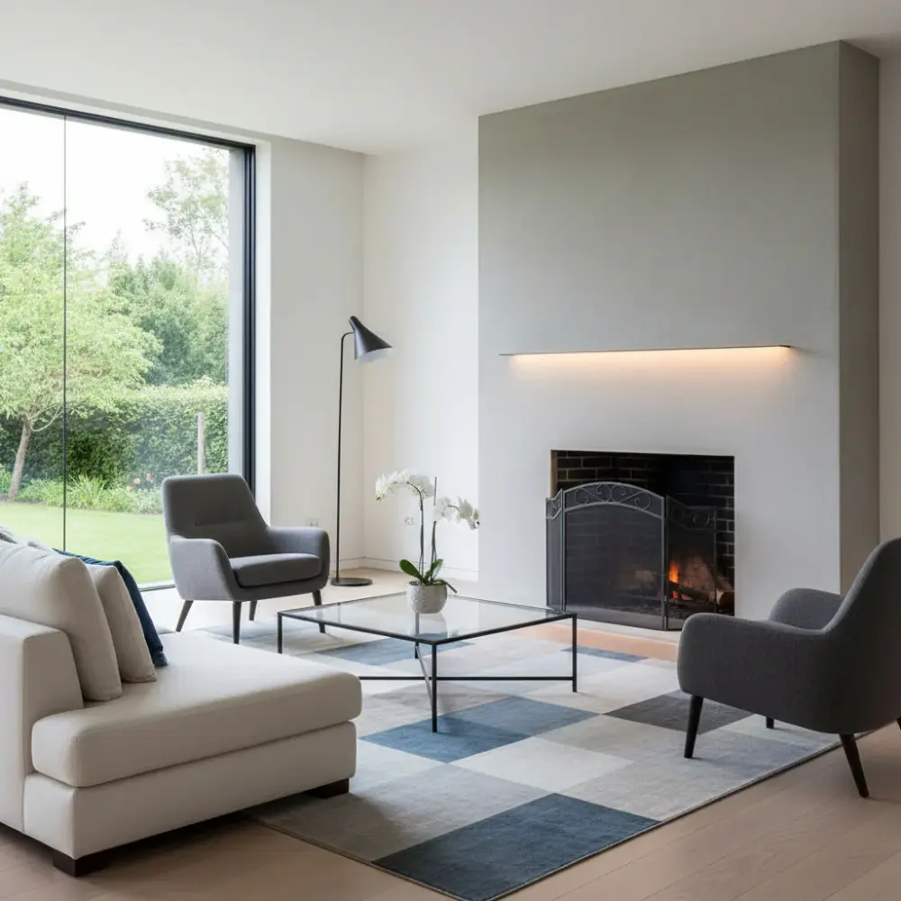 Pare-feu de cheminée XXL 131,5×83,5 cm – Acier noir, enorme protection anti-étincelles