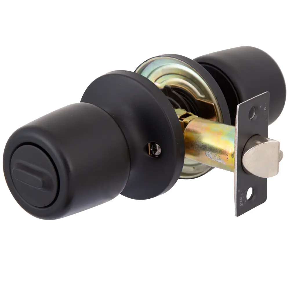 Cerradura Tubular 8000 Baño/Dormitorio Negro con Certificación CE