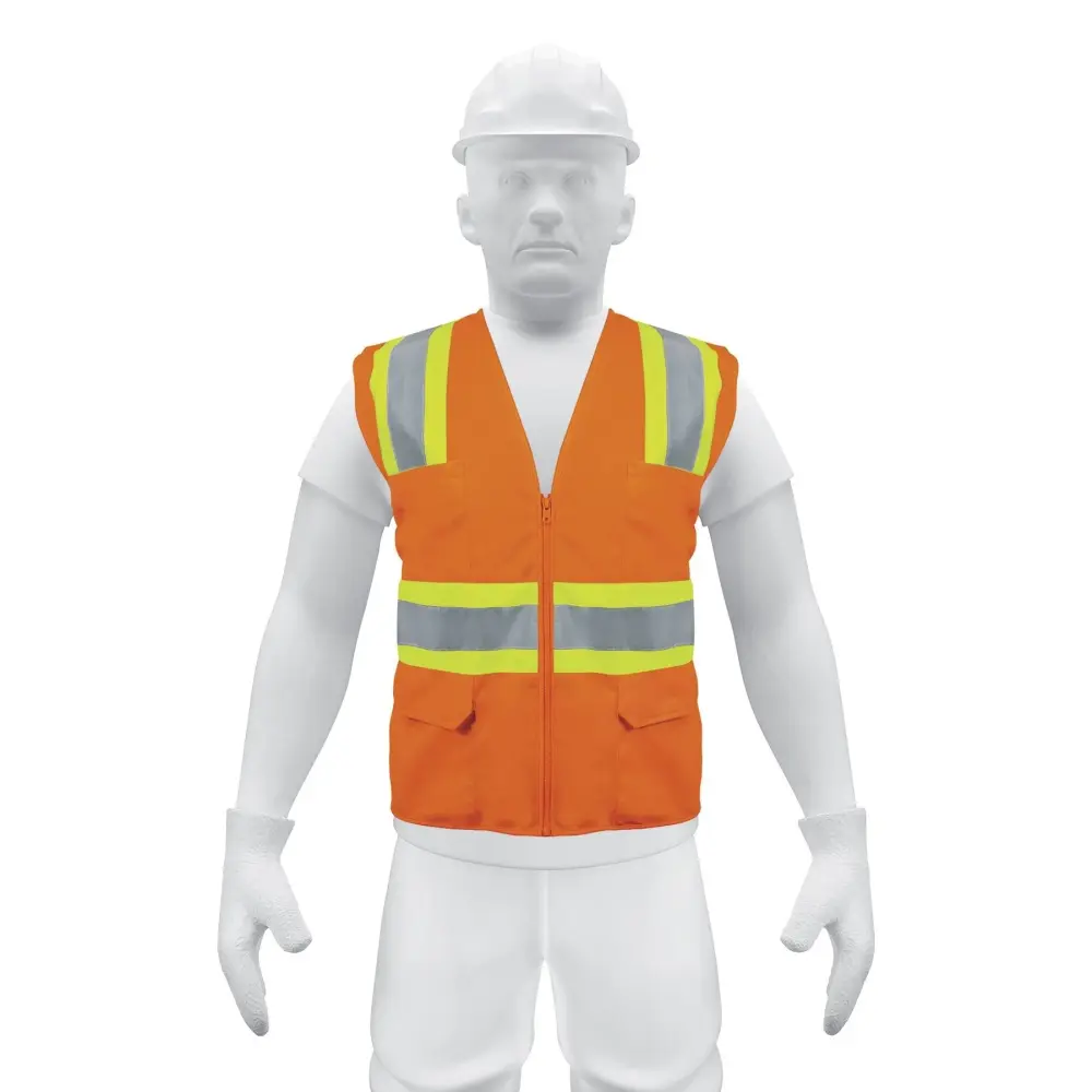 Chaleco de seguridad, maxima visibilidad, con bolsas,naranja con 3 Llaves de Repuesto