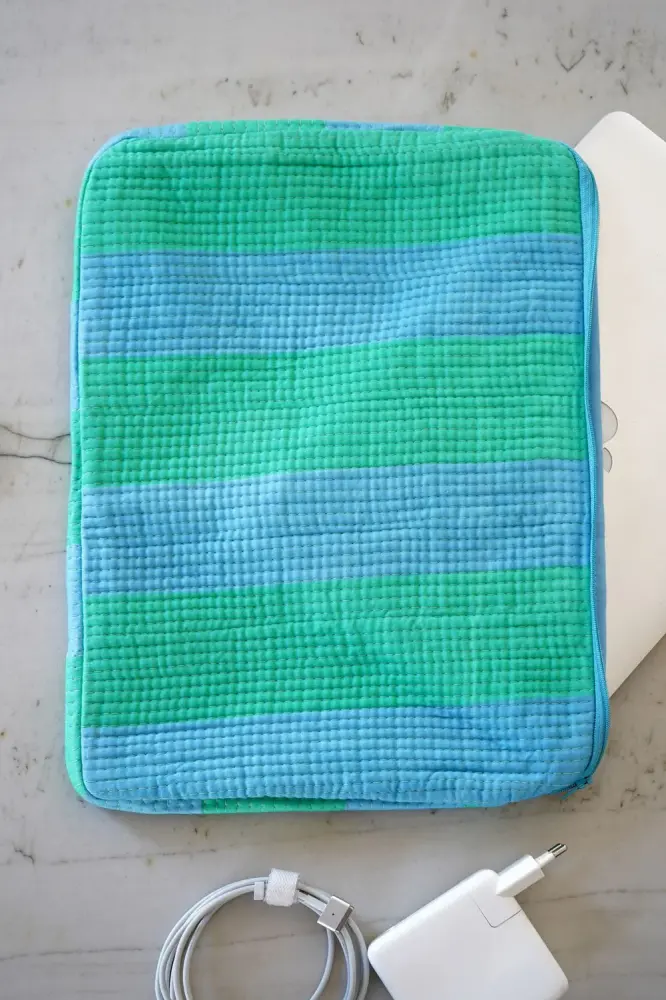 Custodia per Laptop Righe Blu e Verdi de Alta Visibilidad