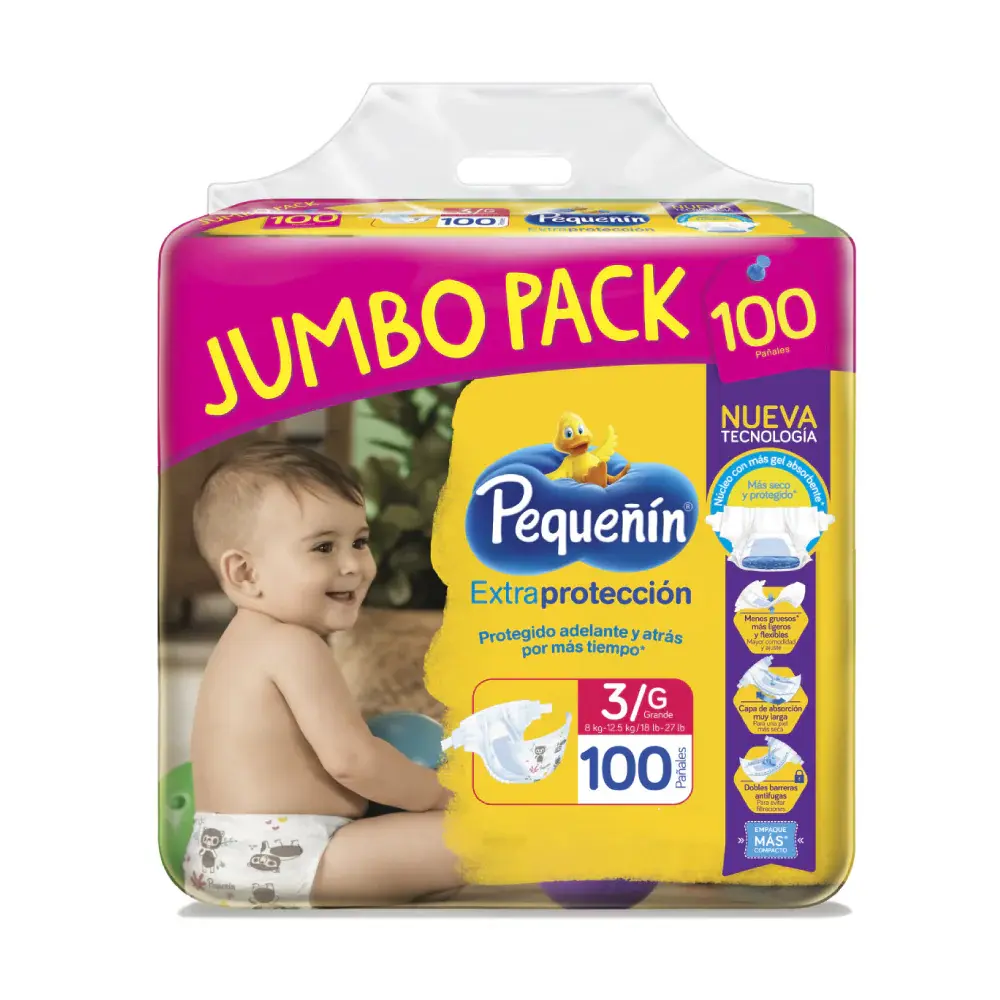 Pañal ExtraProteccion Et3 X100 Pequeñ con 3 Llaves de Repuesto