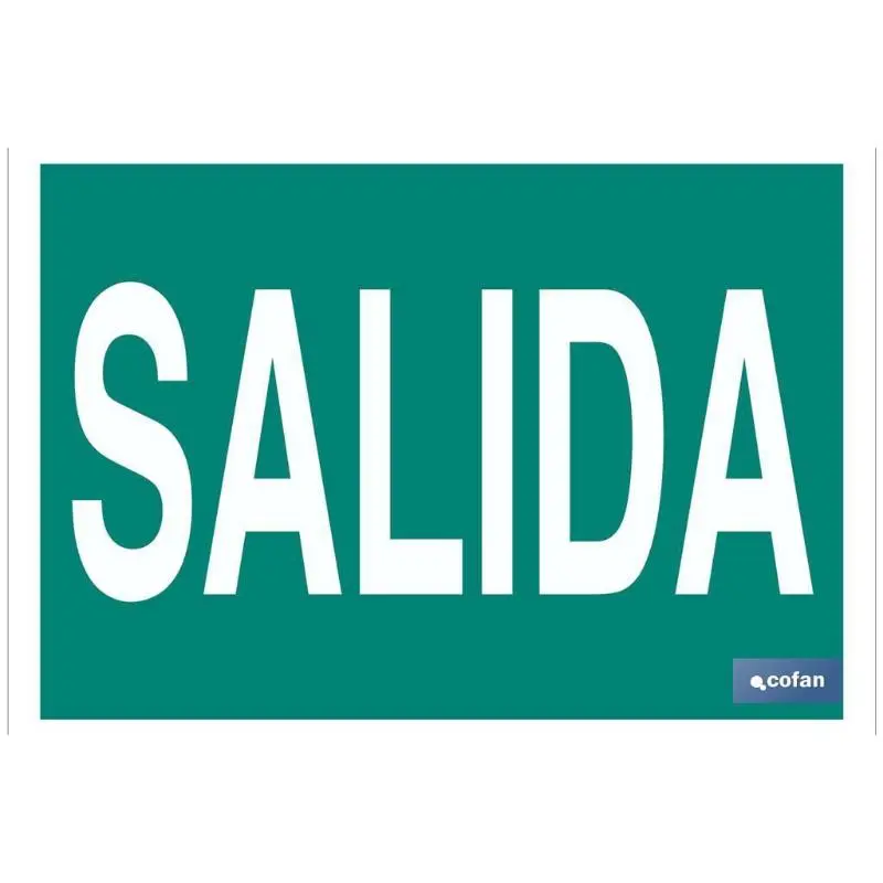 Señal luminiscente 148x105mm. Señal salida