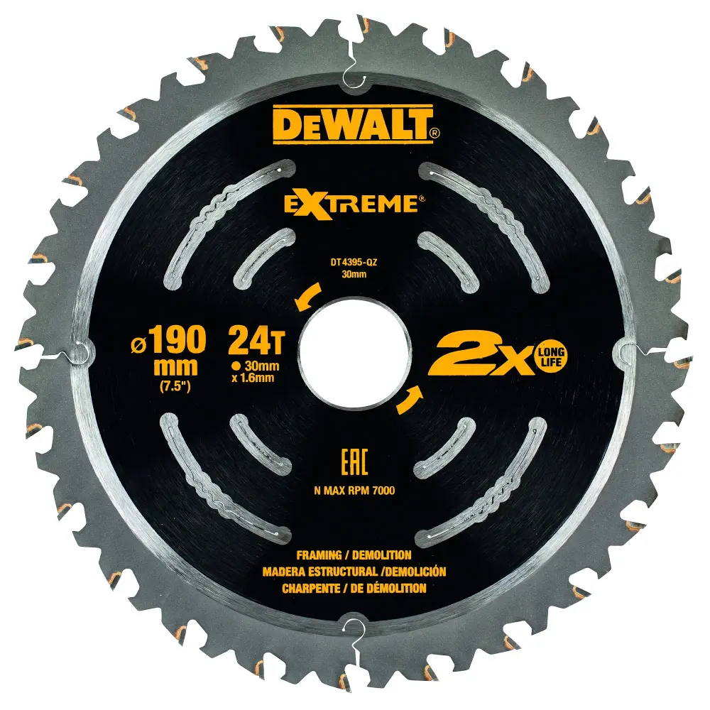 Llave de Dewalt dt4395-qz - hoja para sierra circular de demolición 190mm 24t