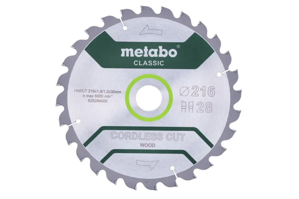 Metabo hoja de sierra cordless cut wood - atemporal , 216x30 z28 di 5°