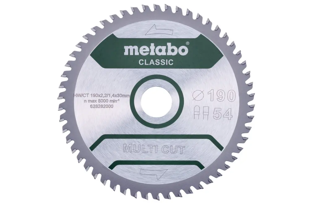 Metabo hoja de sierra numeroso cut - classic , 190x30 d54 dp/dt 5° /b
