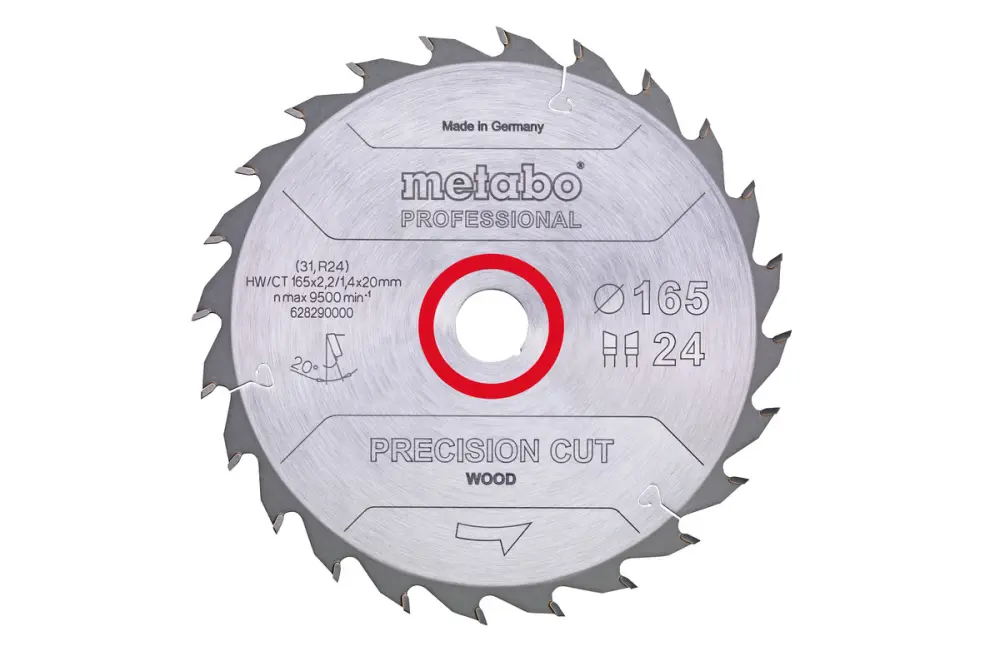 Metabo hoja de sierra precision cut wood - competente , 165x20 z24 di