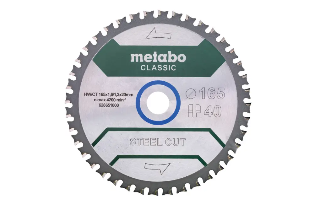 Metabo hoja de sierra steel cut - eterno , 165x20 d40 dpfa/dpfa 4° /b