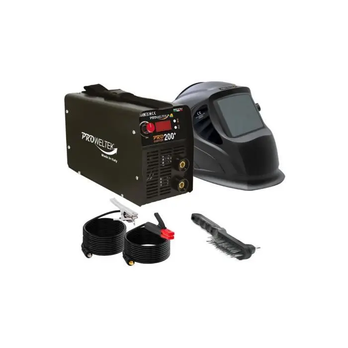 Mma pro200+ soldadora digital inverter + campana automática din 9/13 prowel Proweltek