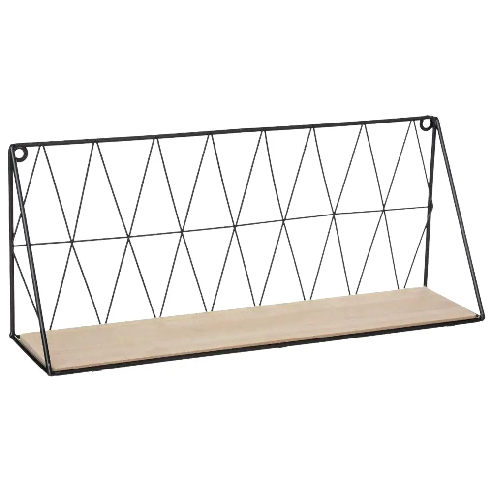 WellHome Exclusive S, Estante de pared de acero, enrejado, Negro