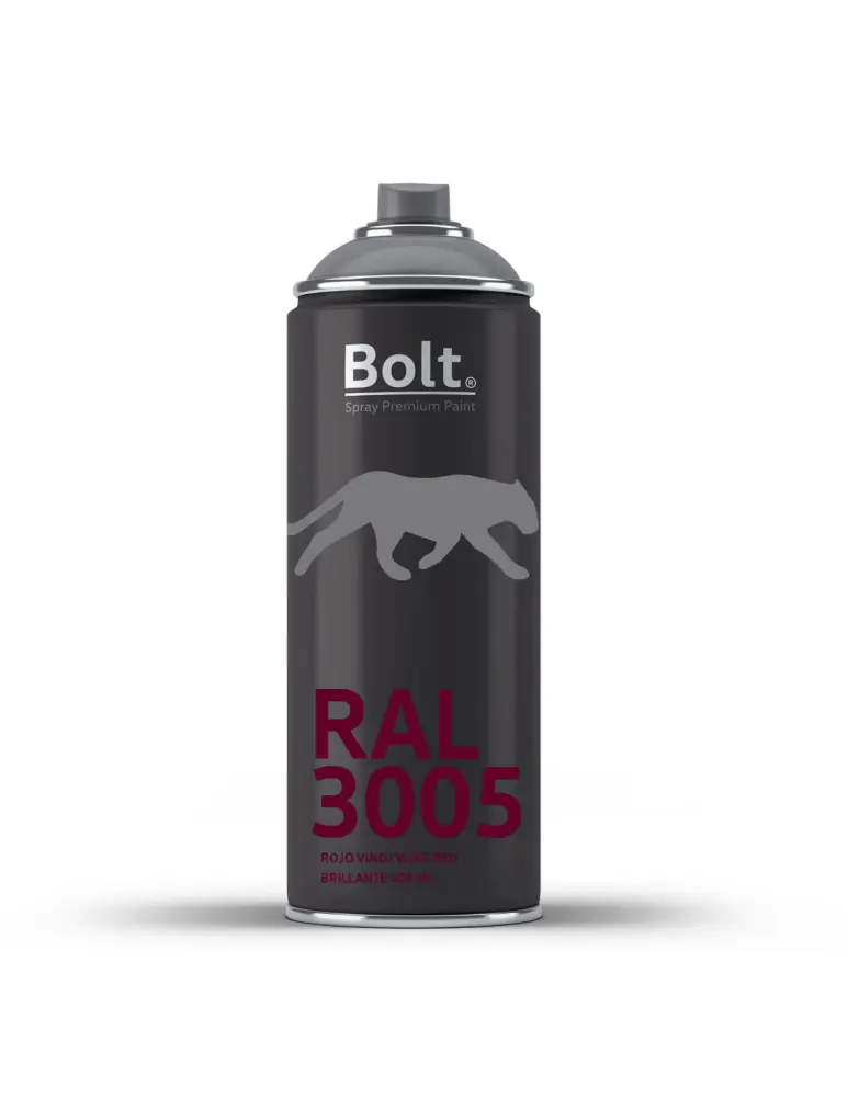 Spray bolt premium acrilico brillante ral 400 ml (ral 3005 rojo vino) Bolt Spray Premium Paint