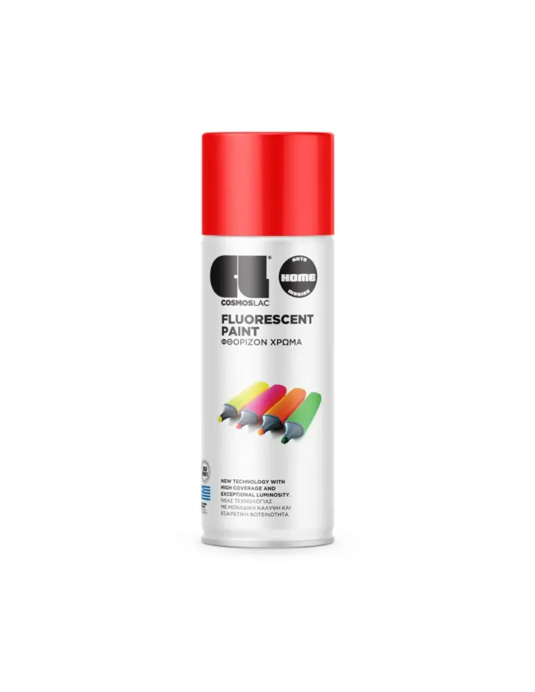 Spray pintura fluorescente rojo n490 400 ml Cosmos Lac