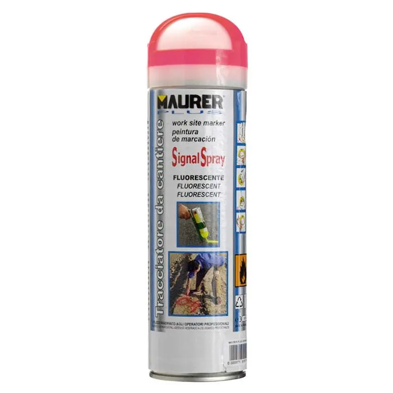 Spray pintura trazador rojo fluorescente 500 ml. Maurer