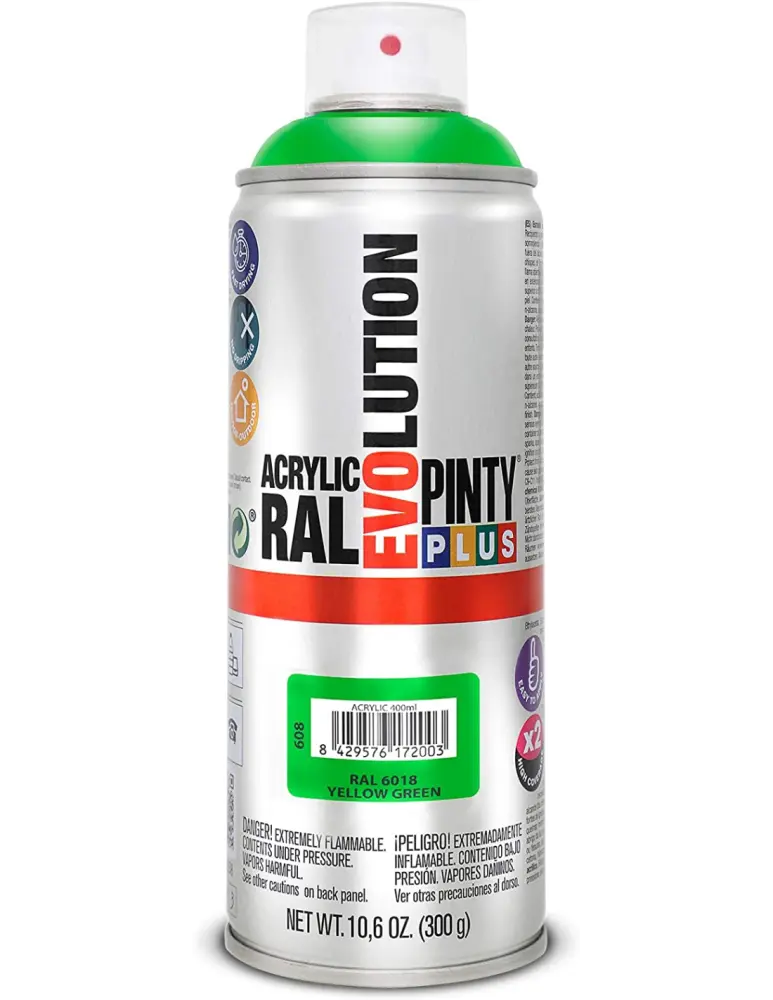 Spray acrilico brillante pintyplus ral 400 ml (ral 6018 verde amarillento) Novasol